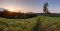 Sunset in peak Skalnata in Slovakia mountain - Small Carpathian