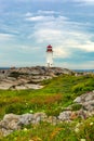 Peggy Cove Lighthouse in Nova Scotia, Canada Royalty Free Stock Photo