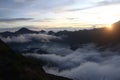 Sunset at pelawangan Rinjani Royalty Free Stock Photo