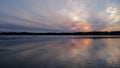 Sunset on Pell Lake, Wisconsin - Bloomfield Township Royalty Free Stock Photo