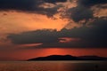 Sunset in Peloponese in greece Royalty Free Stock Photo