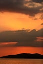 Sunset in Peloponese in greece Royalty Free Stock Photo