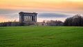 Sunset at Penshaw Monument Royalty Free Stock Photo