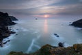 Sunset, Pentire Point, Cornwall Royalty Free Stock Photo