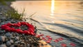 Sunset Petals on Shoreline Royalty Free Stock Photo