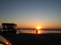 Sunset at the Peter Iredale shipwreck Royalty Free Stock Photo