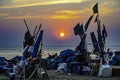 Sunset photo at the local fishing pier, Jomtien Beach, Pattaya City, Thailand