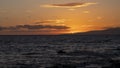 Sunset photographed from the Drums of the Pacific Lu`au at the Hyatt Regency Maui Resort and Spa.