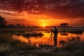 Sunset photographer. Generate Ai Royalty Free Stock Photo