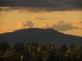 Sunset photography. Chilean countryside. Nature landscape. Palmilla, Maule , Chile. Royalty Free Stock Photo