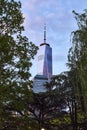 Sunset photography of One World Trade Center from Battery Park Lower Manhattan NYC USA Royalty Free Stock Photo