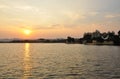 Sunset on Pichola lake, Udaipur, Rajasthan, India Royalty Free Stock Photo