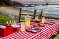 Sunset Picnic on Ocean Overlook Royalty Free Stock Photo