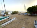 sunset from a marina in El Rompido.