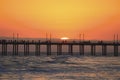 Sunset pier Huntington beach California Royalty Free Stock Photo