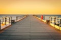 Sunset pier at Saltburn by the Sea Royalty Free Stock Photo