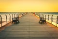 Sunset pier at Saltburn by the Sea, North Yorkshire Royalty Free Stock Photo