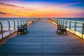 Sunset pier at Saltburn by the Sea, North Yorkshire