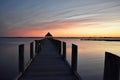 Sunset from a pier walk on the bay Royalty Free Stock Photo