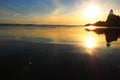 Sunset at piha beach, new zealand