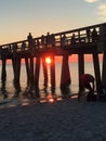 Sunset Pilings Royalty Free Stock Photo