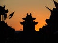 Sunset at Pingyao, China Royalty Free Stock Photo