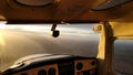 Sunset plane cockpit Royalty Free Stock Photo