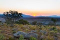 Sunset on the plateau at Blyde River Canyon, famous travel destination in South Africa. Scenic sunset light on the mountain ridges Royalty Free Stock Photo