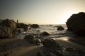 A sunset at Playa Conchas Chinas in Mexico