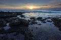 Sunset in Playa de las Americas in the south of Tenerife Spain Royalty Free Stock Photo