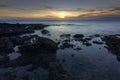 Sunset in Playa de las Americas in the south of Tenerife Spain Royalty Free Stock Photo