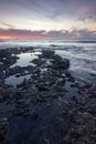 Sunset in Playa de las Americas in the south of Tenerife Spain Royalty Free Stock Photo