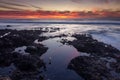 Sunset in Playa de las Americas in the south of Tenerife Spain Royalty Free Stock Photo