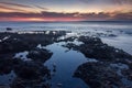 Sunset in Playa de las Americas in the south of Tenerife Spain Royalty Free Stock Photo