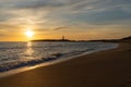 Sunset on the Playa de Maria Sucia Beach with the Cape Trafalgar Lighthouse in the background