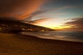 Sunset in Playa Jardin, Puerto de la Cruz Royalty Free Stock Photo