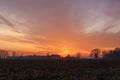 Sunset Po Valley Italy landscape sun sky fields color Royalty Free Stock Photo