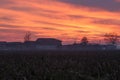 Sunset Po Valley Italy landscape sun sky fields color Royalty Free Stock Photo