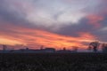 Sunset Po Valley Italy landscape sun sky fields color Royalty Free Stock Photo