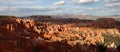 Sunset point in Bryce Canyon National Park, Utah, United States. Scenic colorful wide panorama Royalty Free Stock Photo