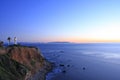 Sunset on Point Vicente lighthouse at night