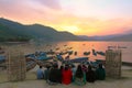 Sunset in pokhara nepal Royalty Free Stock Photo