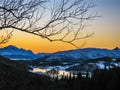 Sunset on the Polar Circle Royalty Free Stock Photo