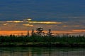 Sunset in polar tundra of the Taimyr Peninsula, Night in polar day,