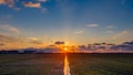 Sunset in the polder, close to Rotterdam Netherlands