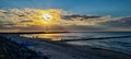 Sunset in Polish baltic sea Royalty Free Stock Photo