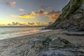 Sunset at Polkerris Beach in Cornwall, England