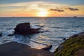 Sunset at Polzeath, North Cornwall Royalty Free Stock Photo