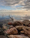 Sunset on the pond of Thau at Meze - Herault - Occitania - France