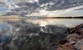 Sunset on the pond of Thau at Meze - Herault - Occitania - France